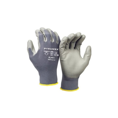 Polyurethane Dipped Glove, 13ga Nylon, A1 Cut, Gray, Size L